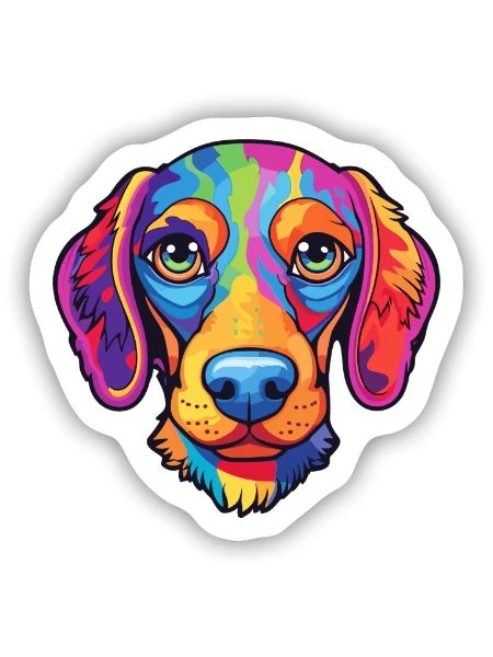 Perro de Presa Mallorquinische Hunderasse Cartoon Kawaii - Sticker Größe S (10 x 10 cm) - Mattweiß - Vorne