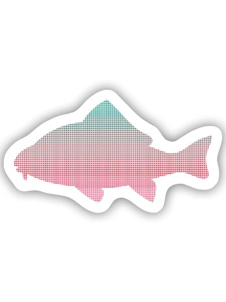Karpfen Angeln Design verpixelt Fischen Angler - Sticker Größe S (10 x 10 cm) - Mattweiß - Vorne