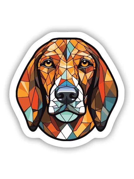 Bosnischer rauer Jagdhund Hunderasse Aquarell - Sticker Größe S (10 x 10 cm) - Mattweiß - Vorne