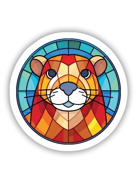 Gopher Buntes Aquarell Tier Haustier Illustration - Sticker Größe S (10 x 10 cm) - Mattweiß - Vorne