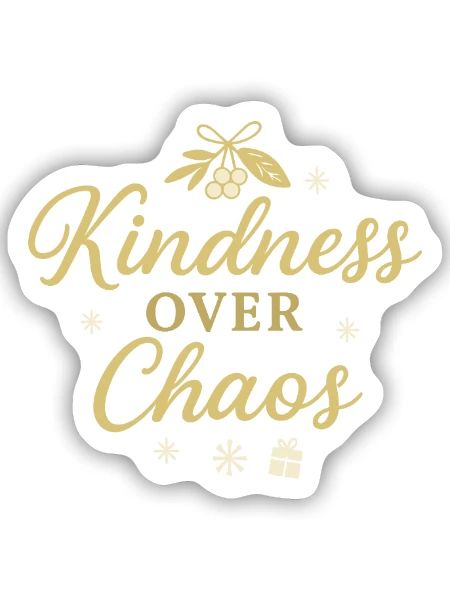 Freundlichkeit statt Chaos - Sticker Größe S (10 x 10 cm) - Mattweiß - Vorne