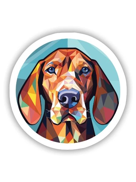 Hannover Hund Rasse Aquarell Illustration - Sticker Größe S (10 x 10 cm) - Mattweiß - Vorne