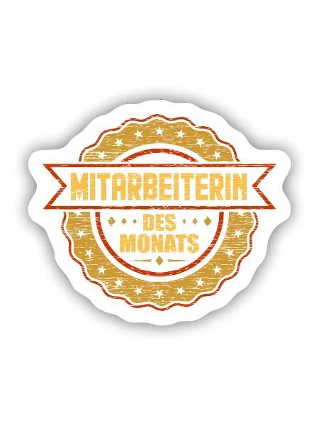 Mitarbeiterin Des Monats - Sticker Größe S (10 x 10 cm) - Mattweiß - Vorne