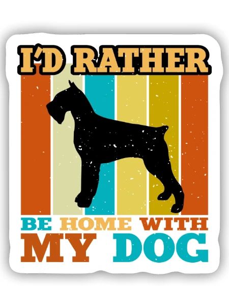 Riesiger Schnauzer Hund Liebe Silhouette Vintage Sonnenuntergang - Sticker Größe S (10 x 10 cm) - Mattweiß - Vorne