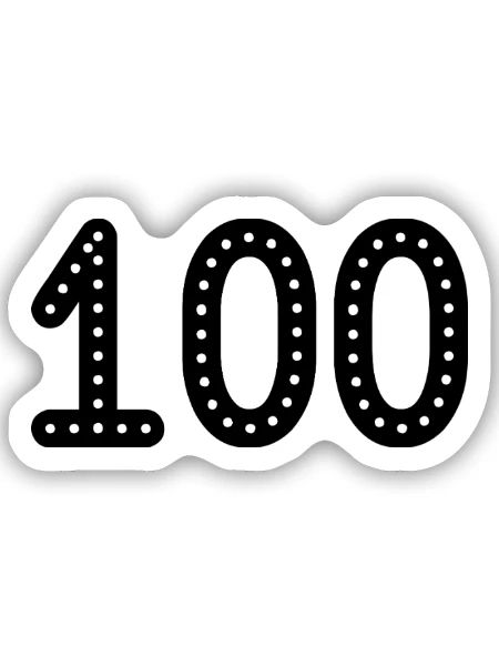 100. 100 JAHRE. 100-JÄHRIGES JUBILÄUM. 100. GEBURTSTAG - Sticker Größe S (10 x 10 cm) - Mattweiß - Vorne