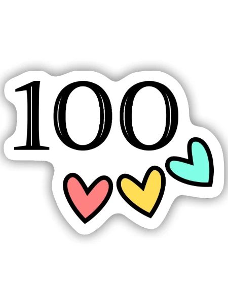 100. 100 JAHRE. 100-JÄHRIGES JUBILÄUM. 100. GEBURTSTAG - Sticker Größe S (10 x 10 cm) - Mattweiß - Vorne