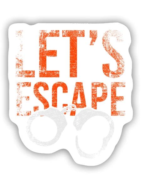 Lets Escape Prison - Sticker Größe S (10 x 10 cm) - Mattweiß - Vorne