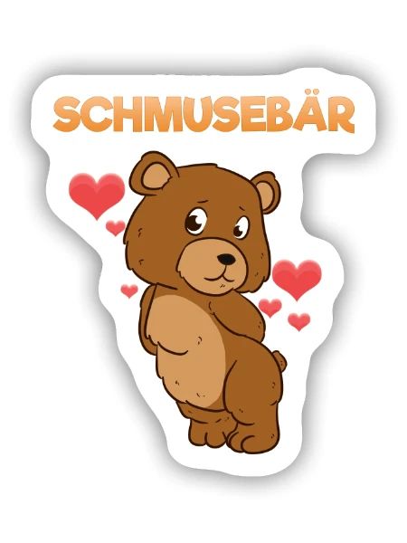 Schmusefreund Schmuse - Sticker Größe S (10 x 10 cm) - Mattweiß - Vorne