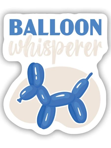 Ballonflüsterer Ballonverdrehung Ballonmodellierun - Sticker Größe S (10 x 10 cm) - Mattweiß - Vorne