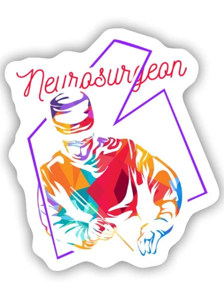 Filigraner Neurochirurg Skalpell - Sticker Größe S (10 x 10 cm) - Mattweiß - Vorne