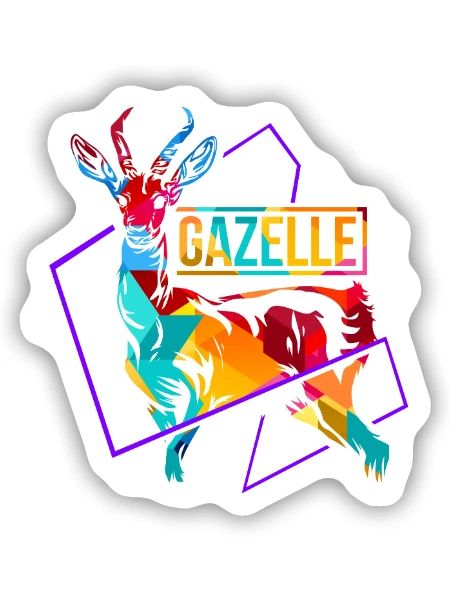 Federleichte Gazelle Afrikasafari - Sticker Größe S (10 x 10 cm) - Mattweiß - Vorne