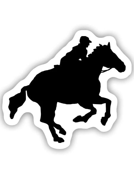 galopper - Sticker Größe S (10 x 10 cm) - Mattweiß - Vorne