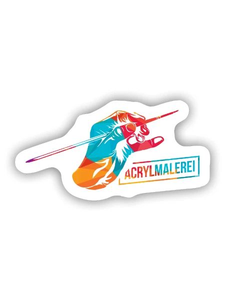 Lebendige Acrylmalerei Leinwand - Sticker Größe S (10 x 10 cm) - Mattweiß - Vorne