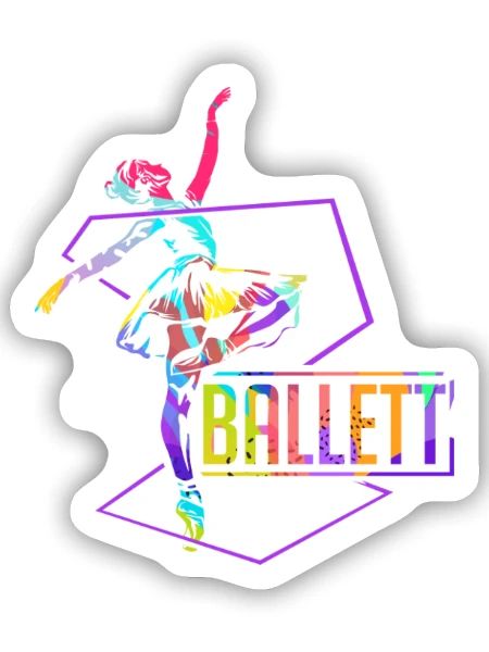 Elegante Ballett Choreographie - Sticker Größe S (10 x 10 cm) - Mattweiß - Vorne