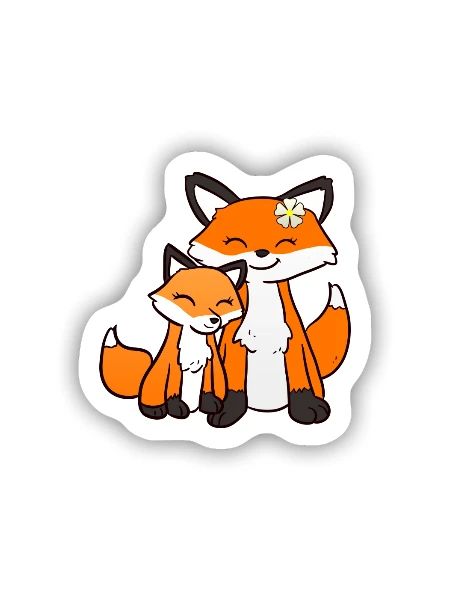 Sister Fox - Sticker Größe S (10 x 10 cm) - Mattweiß - Vorne