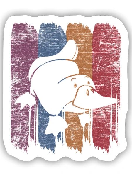 Flinkes Schnabeltier Entenschnabel - Sticker Größe S (10 x 10 cm) - Mattweiß - Vorne