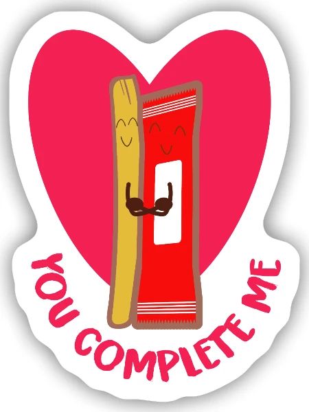 Knusprige Frittenliebe Pärchen - Sticker Größe S (10 x 10 cm) - Mattweiß - Vorne