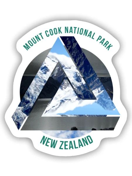 Eisiger Mount Cook Gipfelsturm - Sticker Größe S (10 x 10 cm) - Mattweiß - Vorne
