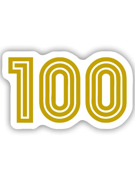 100. 100 JAHRE. 100-JÄHRIGES JUBILÄUM. 100. GEBURTSTAG - Sticker Größe S (10 x 10 cm) - Mattweiß - Vorne