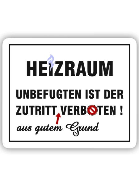 Heizraum - Sticker Größe S (10 x 10 cm) - Mattweiß - Vorne
