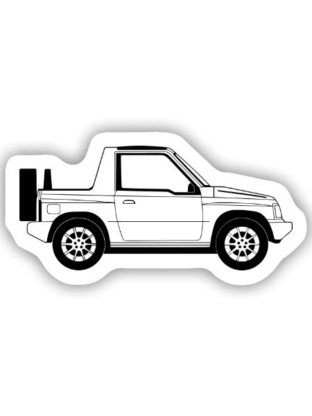 Vitara Cabrio - Sticker Größe S (10 x 10 cm) - Mattweiß - Vorne