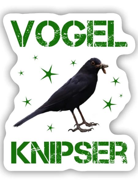 Vogelknipser Vogelfotograf Ornithologe - Sticker Größe S (10 x 10 cm) - Mattweiß - Vorne