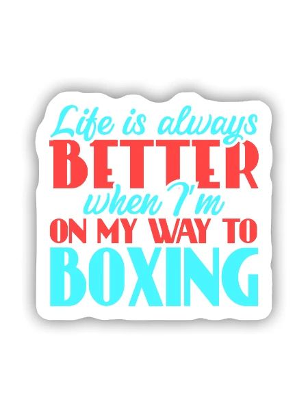 Boxing - Sticker Größe S (10 x 10 cm) - Mattweiß - Vorne