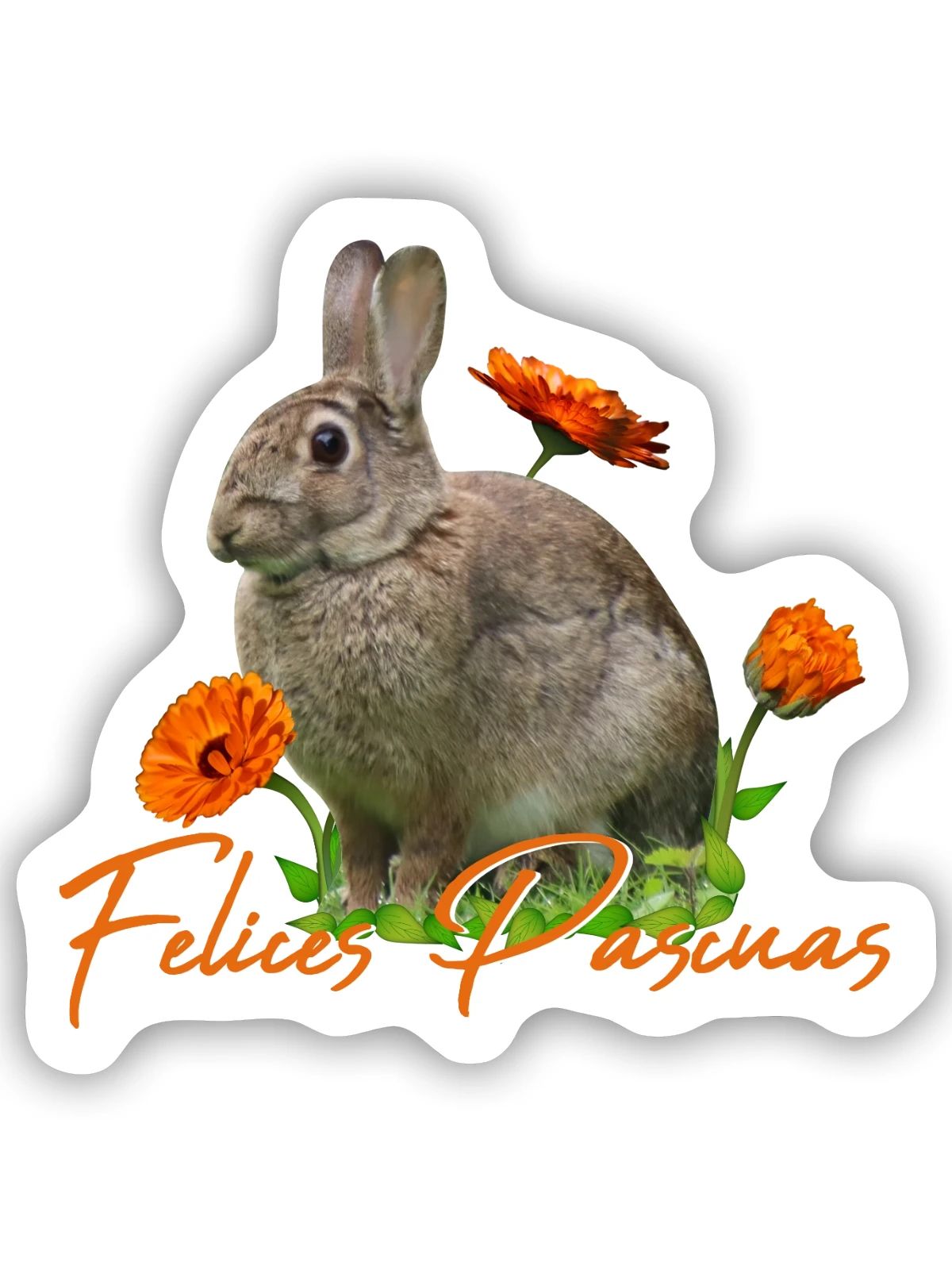 felices pascuas - Sticker Größe S (10 x 10 cm) - Mattweiß - Vorne