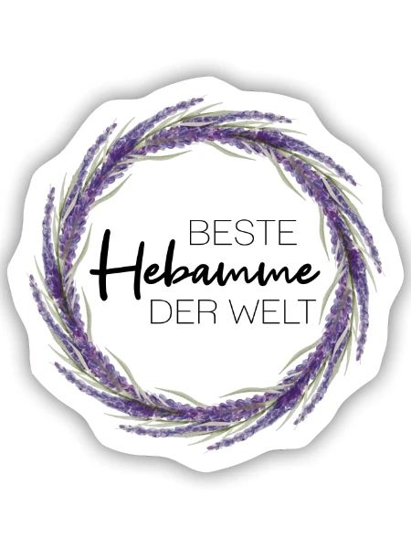 Beste Hebamme der Welt - Sticker Größe S (10 x 10 cm) - Mattweiß - Vorne