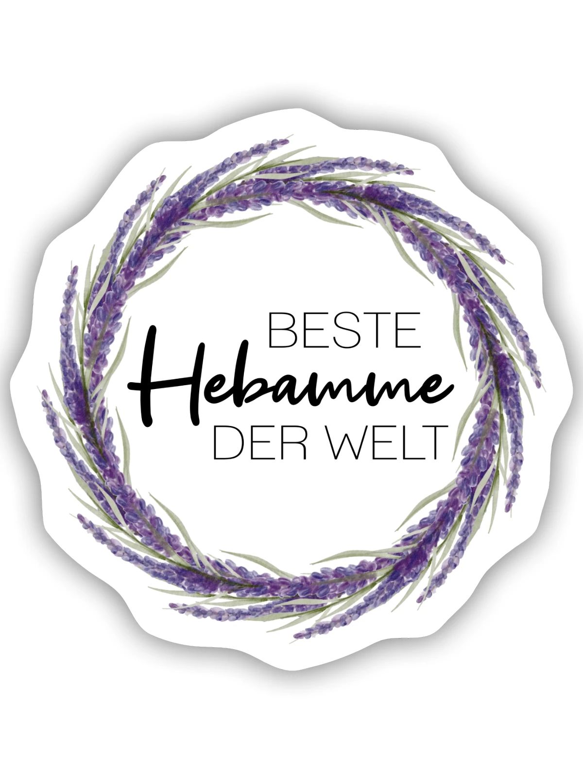 Beste Hebamme der Welt - Sticker Größe S (10 x 10 cm) - Mattweiß - Vorne