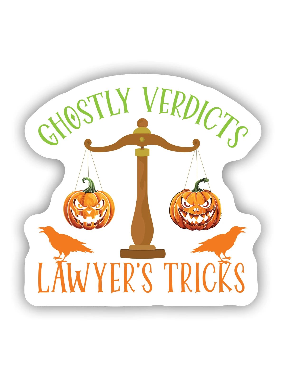 Gespenstische Urteile Anwalts-Tricks Anwalt Hallow - Sticker Größe S (10 x 10 cm) - Mattweiß - Vorne