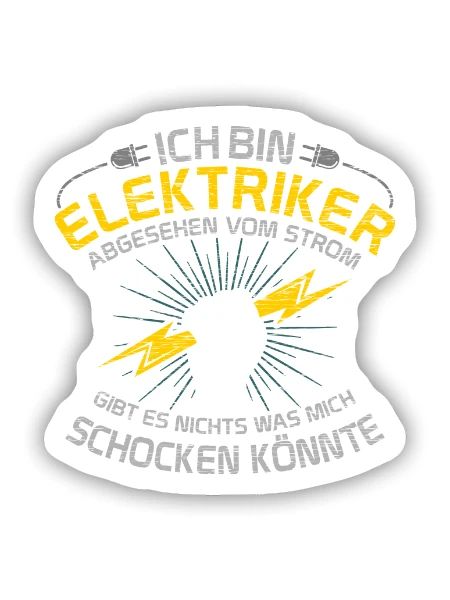 Elektroniker Elektrik Elektriker - Sticker Größe S (10 x 10 cm) - Mattweiß - Vorne