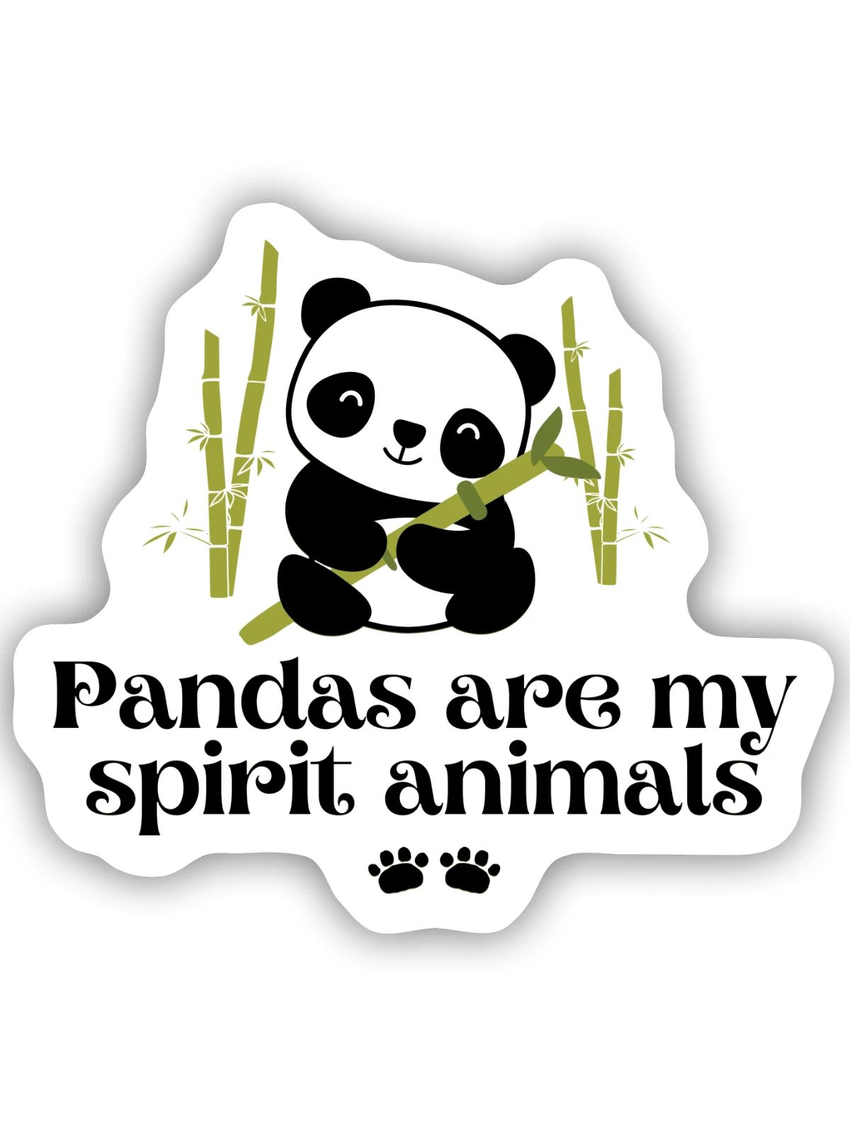Pandas sind mein Geisttier - Sticker Größe S (10 x 10 cm) - Mattweiß - Vorne
