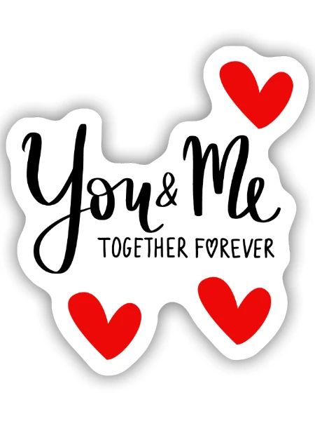 Du und ich für immer - Sticker Größe S (10 x 10 cm) - Mattweiß - Vorne