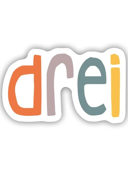 Dritter Geburtstag ich bin 3 Jahre Retro Design - Sticker Größe S (10 x 10 cm) - Mattweiß - Vorne