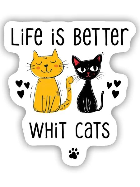 Lustiger Katzen Spruch für Katzenliebhaber - Sticker Größe S (10 x 10 cm) - Mattweiß - Vorne