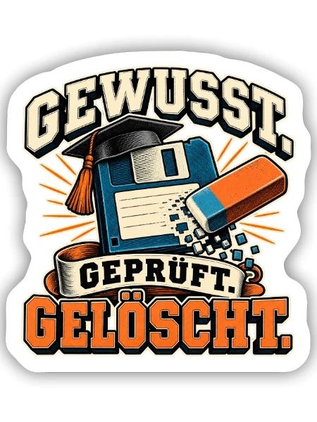 Gewusst, geprüft, gelöscht - Sticker Größe S (10 x 10 cm) - Mattweiß - Vorne