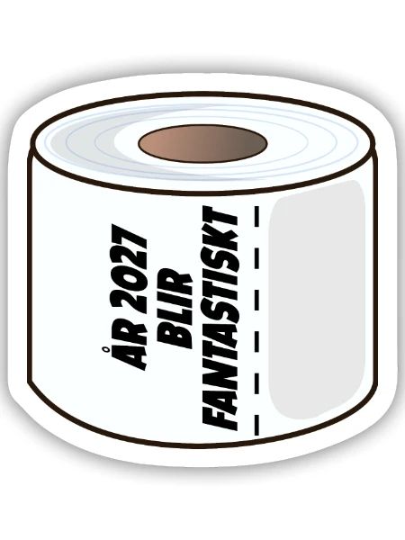 Toilettenpapier 2027 - Sticker Größe S (10 x 10 cm) - Mattweiß - Vorne