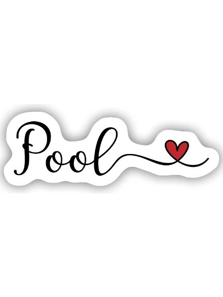 Pool - Sticker Größe S (10 x 10 cm) - Mattweiß - Vorne