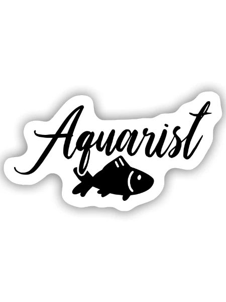 Aquarist Fisch - Sticker Größe S (10 x 10 cm) - Mattweiß - Vorne