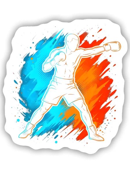 Boxen Boxer Jungen Kinder Männer Box - Sticker Größe S (10 x 10 cm) - Mattweiß - Vorne