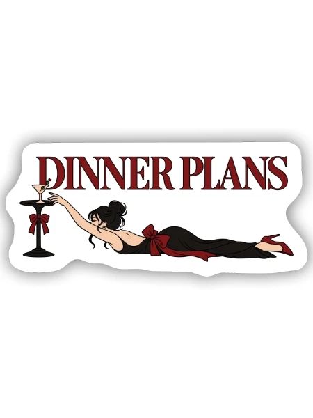 Dinner Plans Martini Girl - Sticker Größe S (10 x 10 cm) - Mattweiß - Vorne