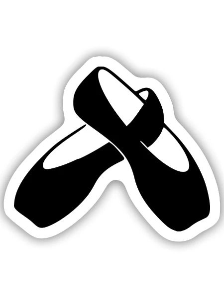 Ballettschuhe schwarz Ballett Tänzerin Geschenk  - Sticker Größe S (10 x 10 cm) - Mattweiß - Vorne