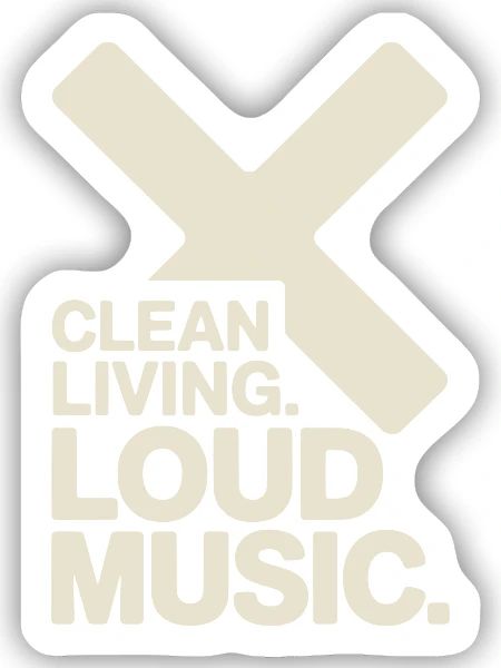 Clean Living Loud Music Straight Edge Nüchtern - Sticker Größe S (10 x 10 cm) - Mattweiß - Vorne