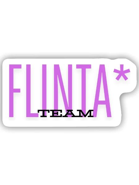 TEAM FLINTA LILA SCHRIFT FEMINISMUS QUEER  - Sticker Größe S (10 x 10 cm) - Mattweiß - Vorne