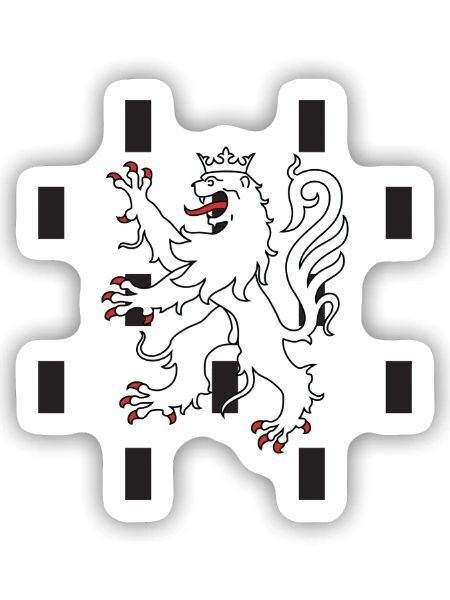 Lion Rampant Tailed Forked T-Shirt Hu Geschenk - Sticker Größe S (10 x 10 cm) - Mattweiß - Vorne