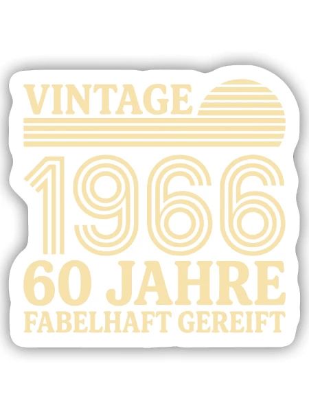 Vintage 1966 60. Geburtstag fabelhaft gereift - Sticker Größe S (10 x 10 cm) - Mattweiß - Vorne