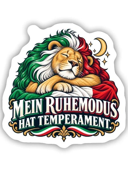 Mein Ruhemodus hat Temperament - Sticker Größe S (10 x 10 cm) - Mattweiß - Vorne