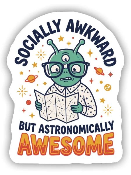 Pace Nerd Sozial unbeholfen großartig - Sticker Größe S (10 x 10 cm) - Mattweiß - Vorne