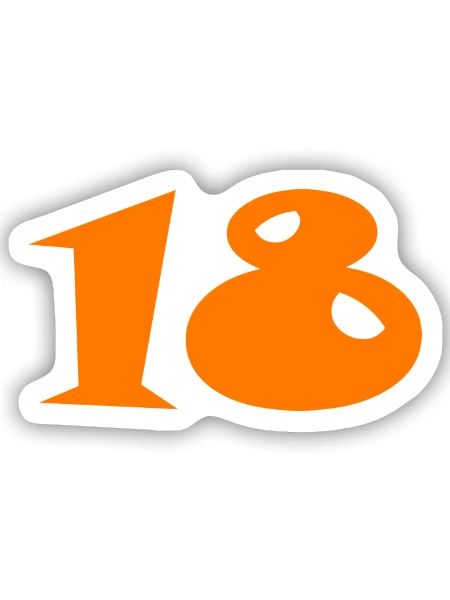 18. 18 JAHRE ALT. 18-JÄHRIGES JUBILÄUM. 18. GEBURTSTAG. - Sticker Größe S (10 x 10 cm) - Mattweiß - Vorne